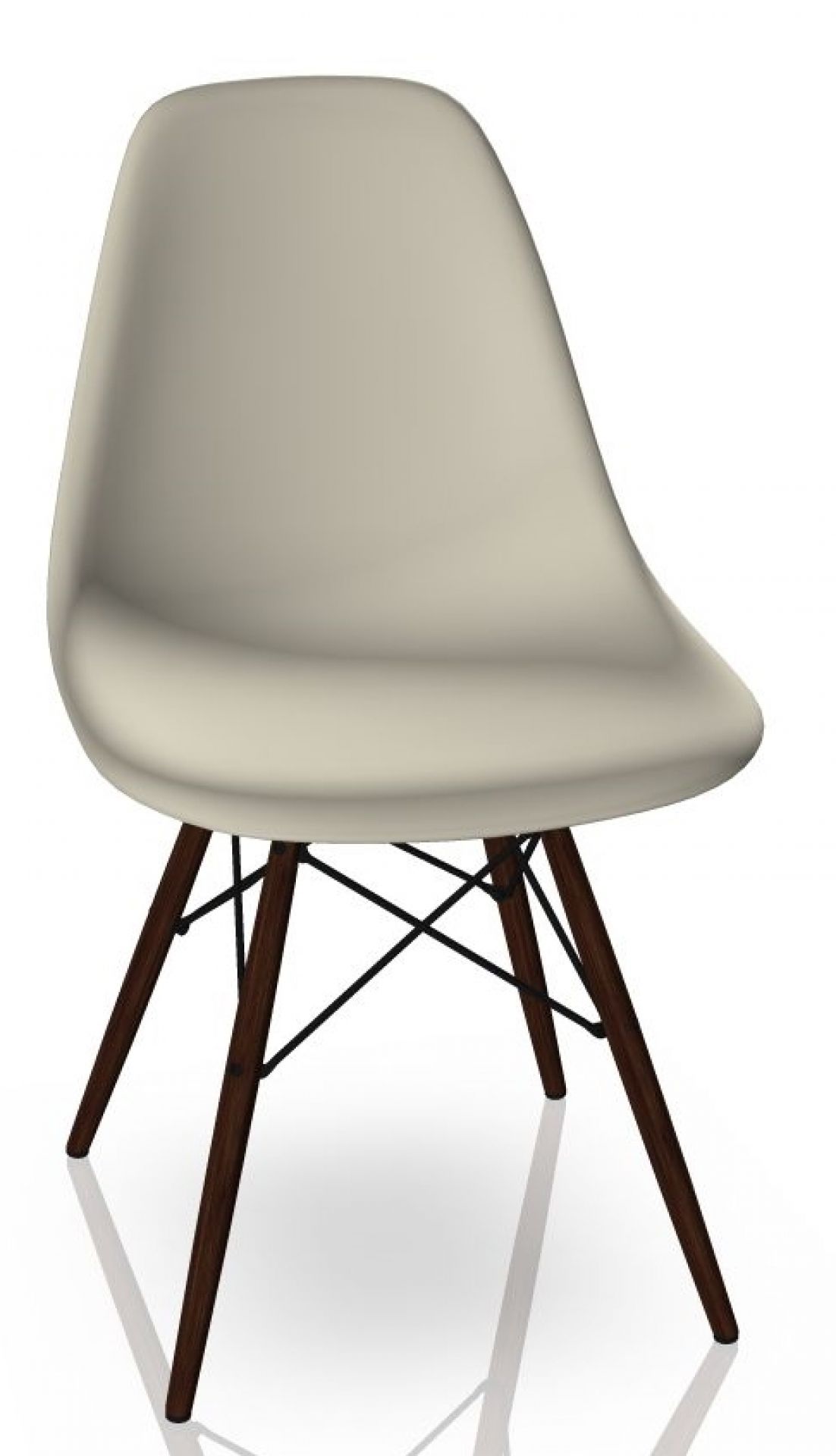 Eames Plastic Side Chair DSW Chaise Vitra Érable sombre - caillou
