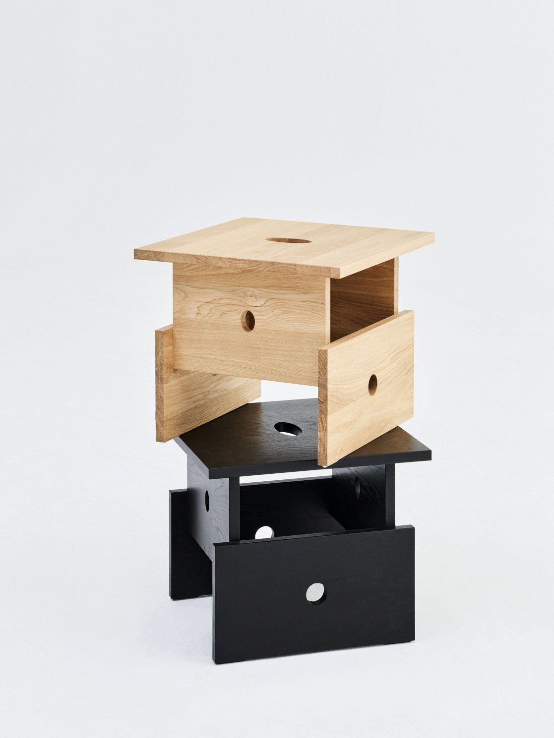 Wood Box Coffee Table Table basse Hay chêne noir vernis à base d'eau