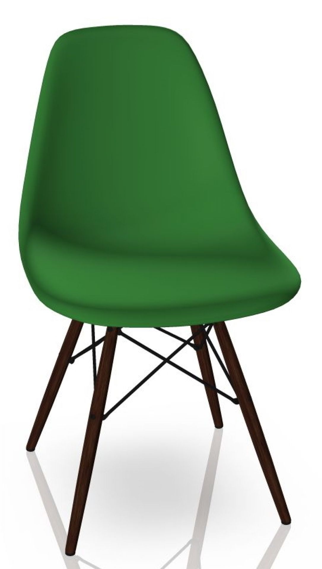 Eames Plastic Side Chair DSW Chaise Vitra Érable sombre - vert