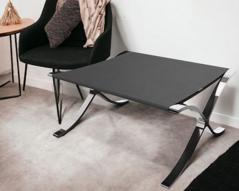 Tabouret Barcelona / Tabouret Relax en cuir de vache noir Knoll International 