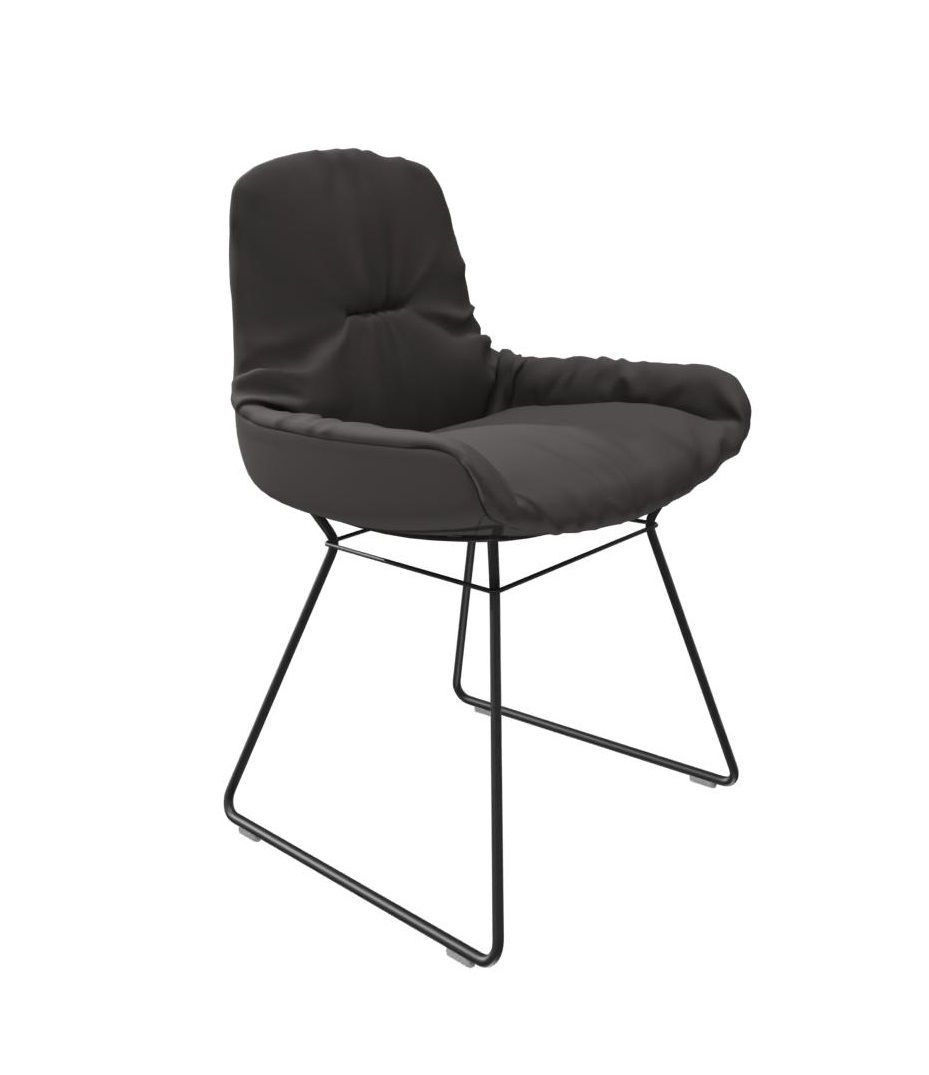 Chaise Leya accoudoir bas cuir Sahara Freifrau Manufaktur AVANTAGES