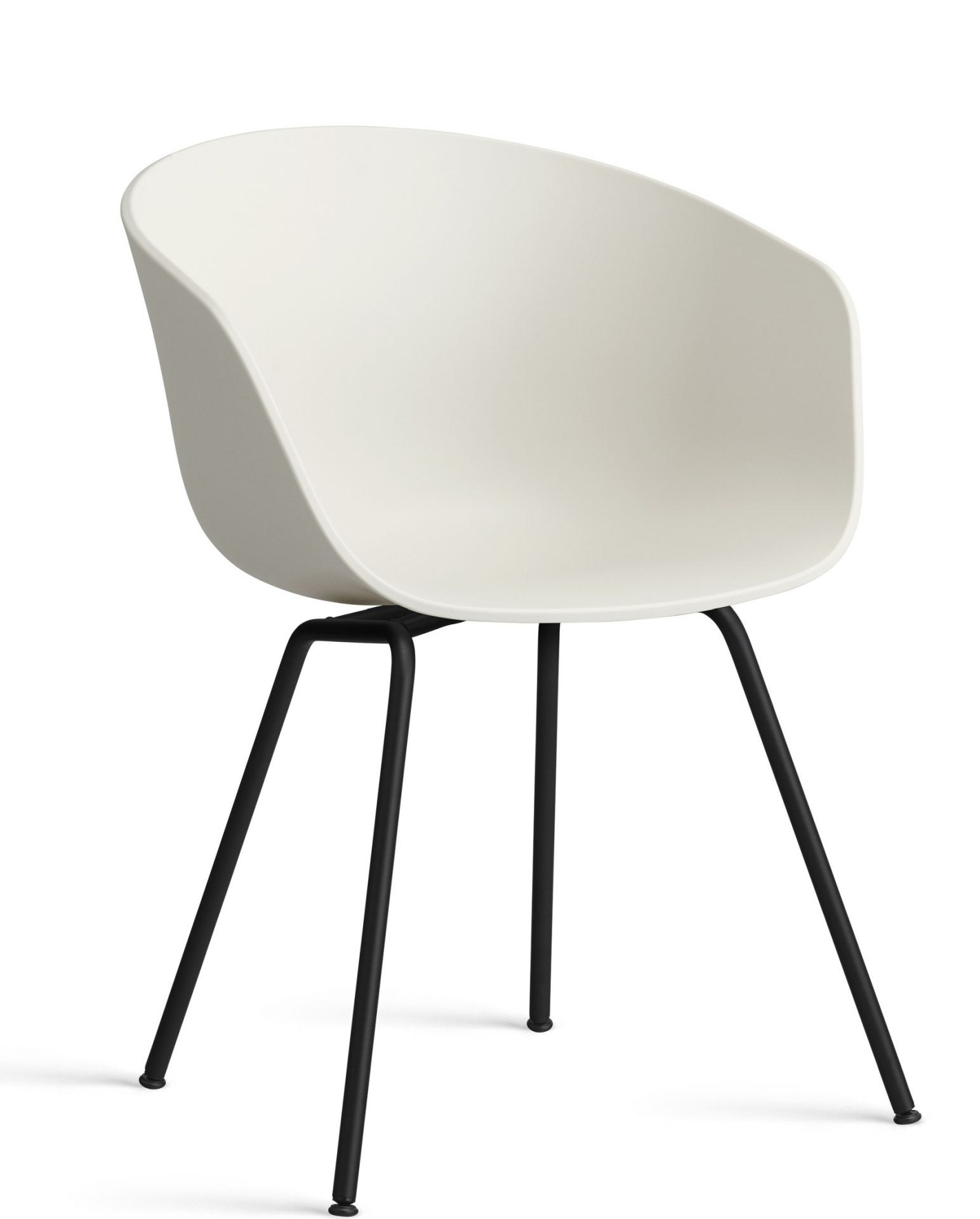 About A Chair AAC26 / AAC 26 chaise Combinaison préférée Hay Melange cream About A Chair AAC26 Stuhl in Creme mit schwarzem Gestell, modernes Design für Wohnen und Büro.