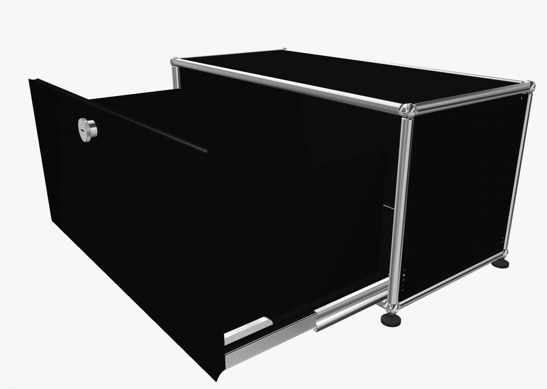 USM Haller Lowboard 1 Tiroir Noir graphite - FAST DELIVERY