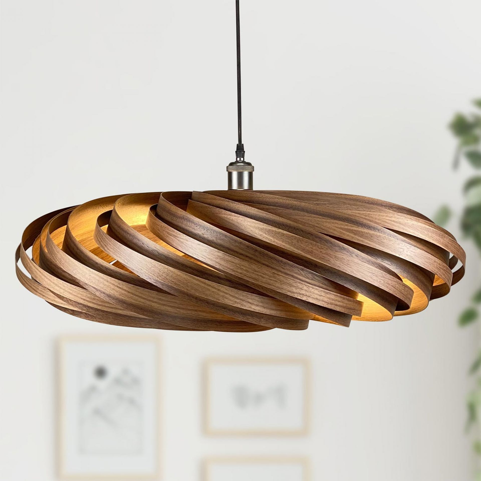Veneria Lampe à suspendre Ø70 cm Noyer Gofurnit