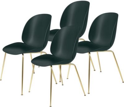 Beetle Chair Chaise de salle à manger Non rembourrée set de 4 Gubi