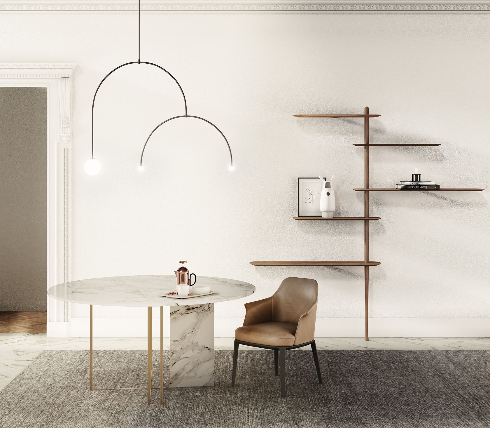 Única Collection Conf. 10 Étagère H218cm noyer Nomon