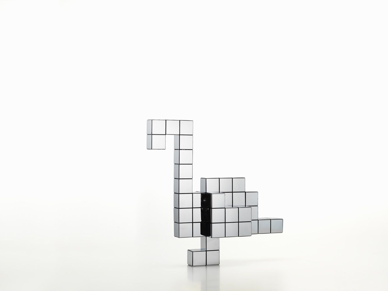 Panton Cubes Flamingo Chrome Sculpture Vitra