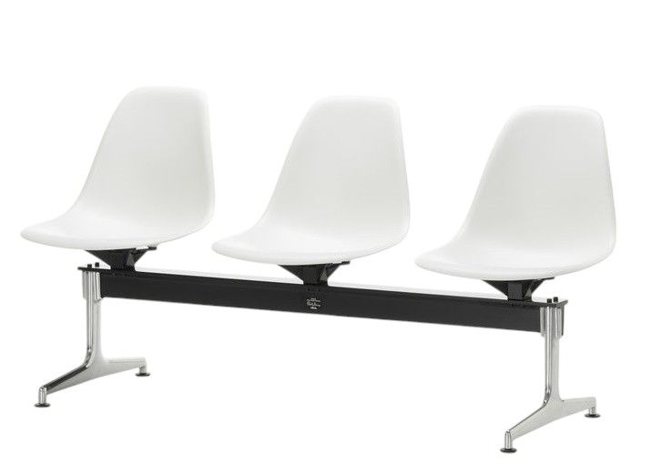 Eames Plastic Side Chair RE sur traverse Vitra 