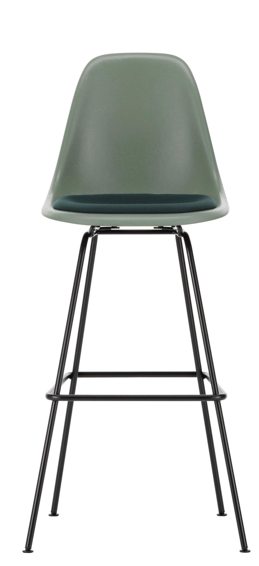 Eames Fiberglass Bar Stool High Tabouret de bar avec coussin d'assise Vitra 