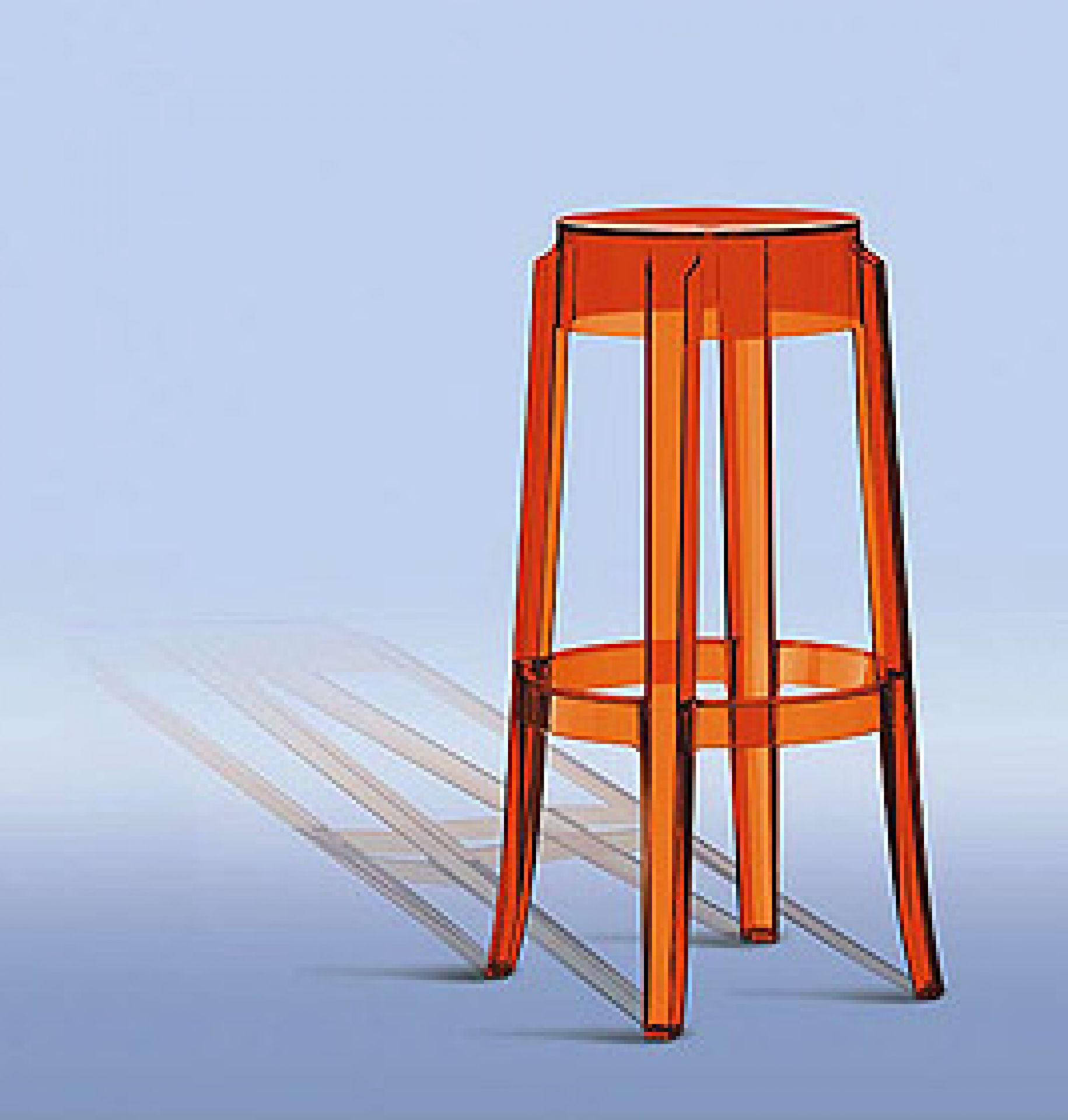 Charles Ghost tabouret set de 2 Kartell