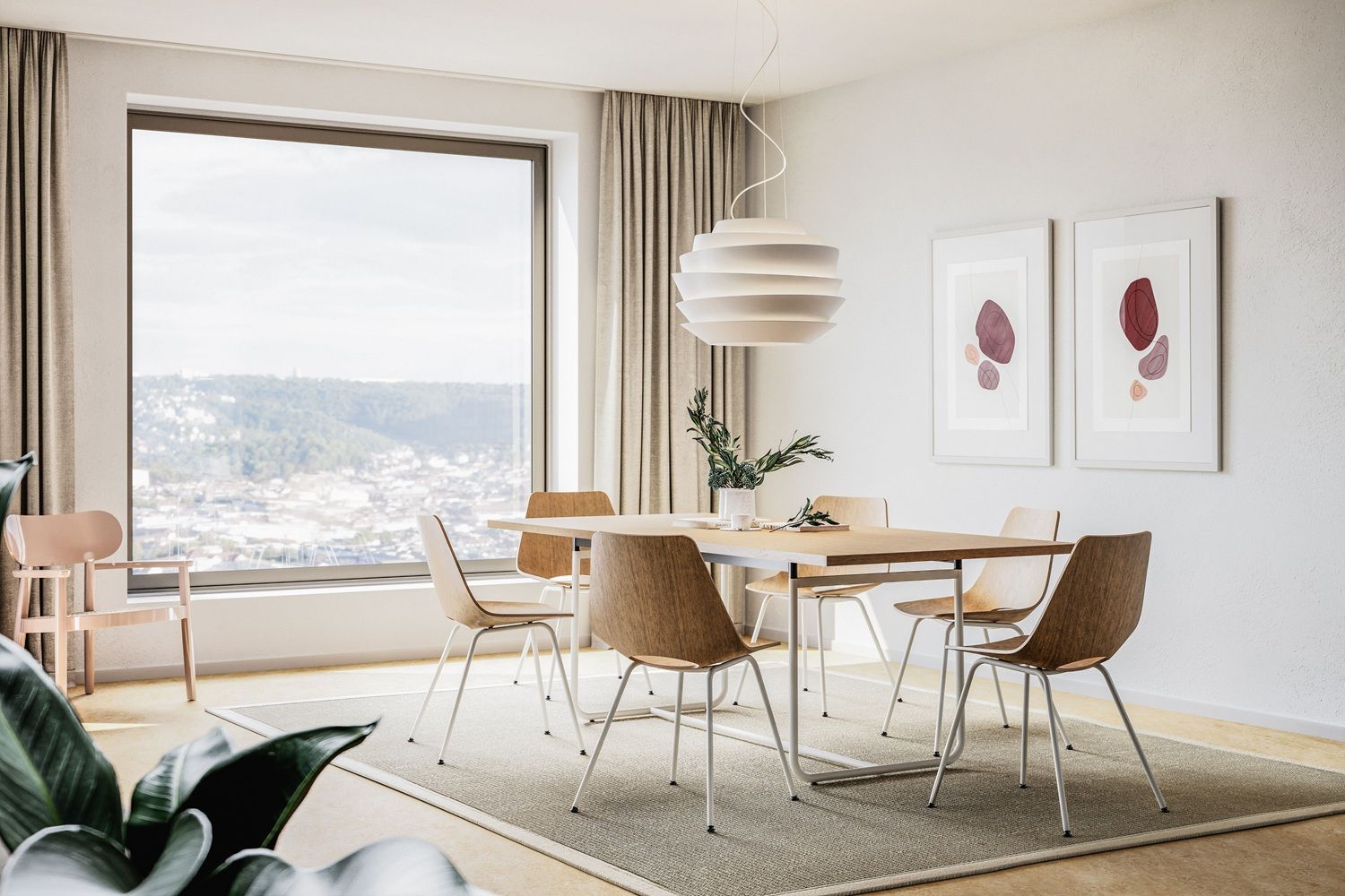 JS. Thonet by Jil Sander  S 1070 / S1070 Table de réunion Thonet