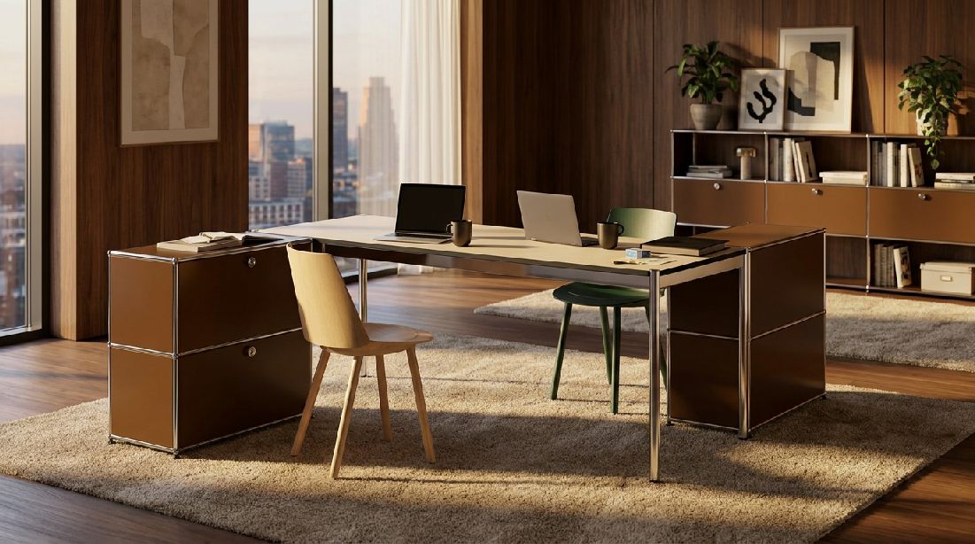 Table avec éléments de rangement USM Haller