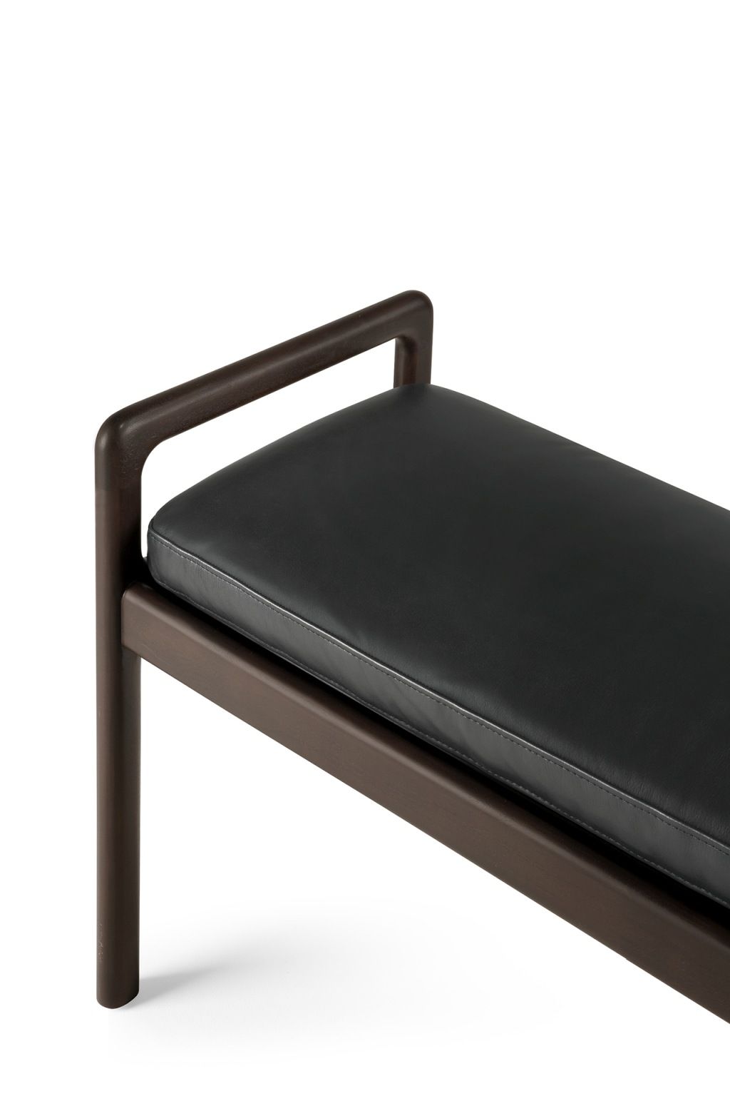 Jack Bench Banc avec assise rembourrée cuir noir Ethnicraft