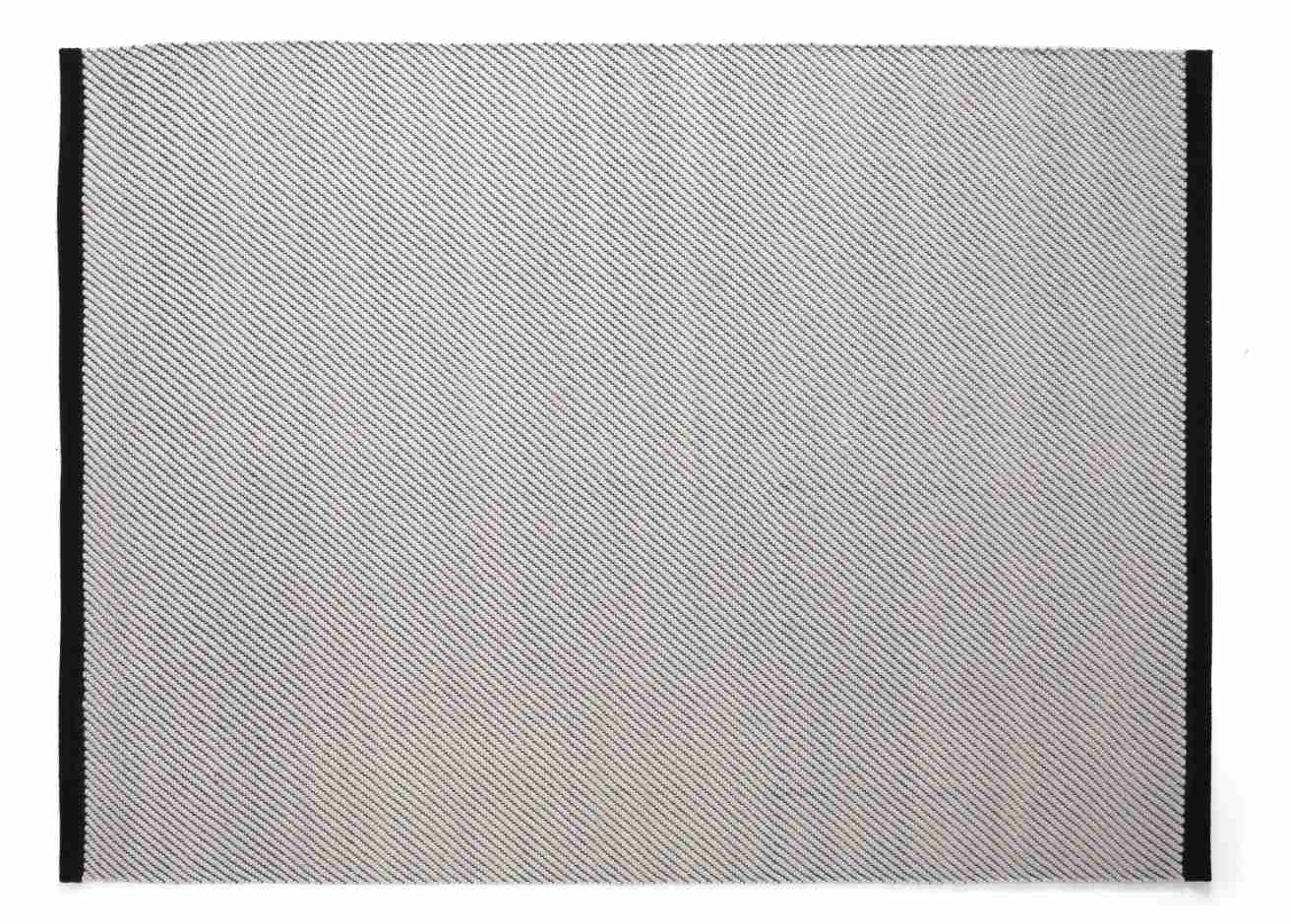 Bias Rug Teppich mit schwarzem Rand, diagonales Muster, moderner Teppich für Wohnzimmer und Schlafzimmer.