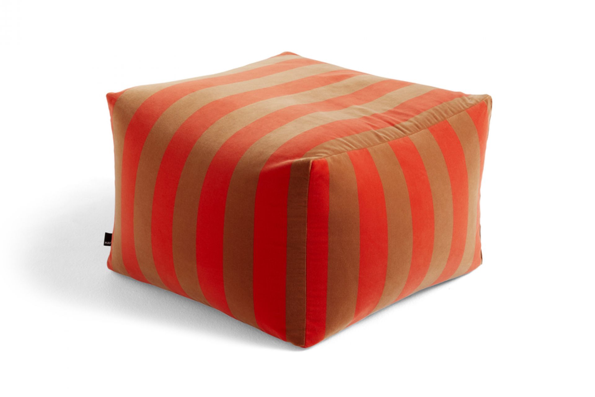 Pouf Soft Stripe Tabouret Rouge Hay
