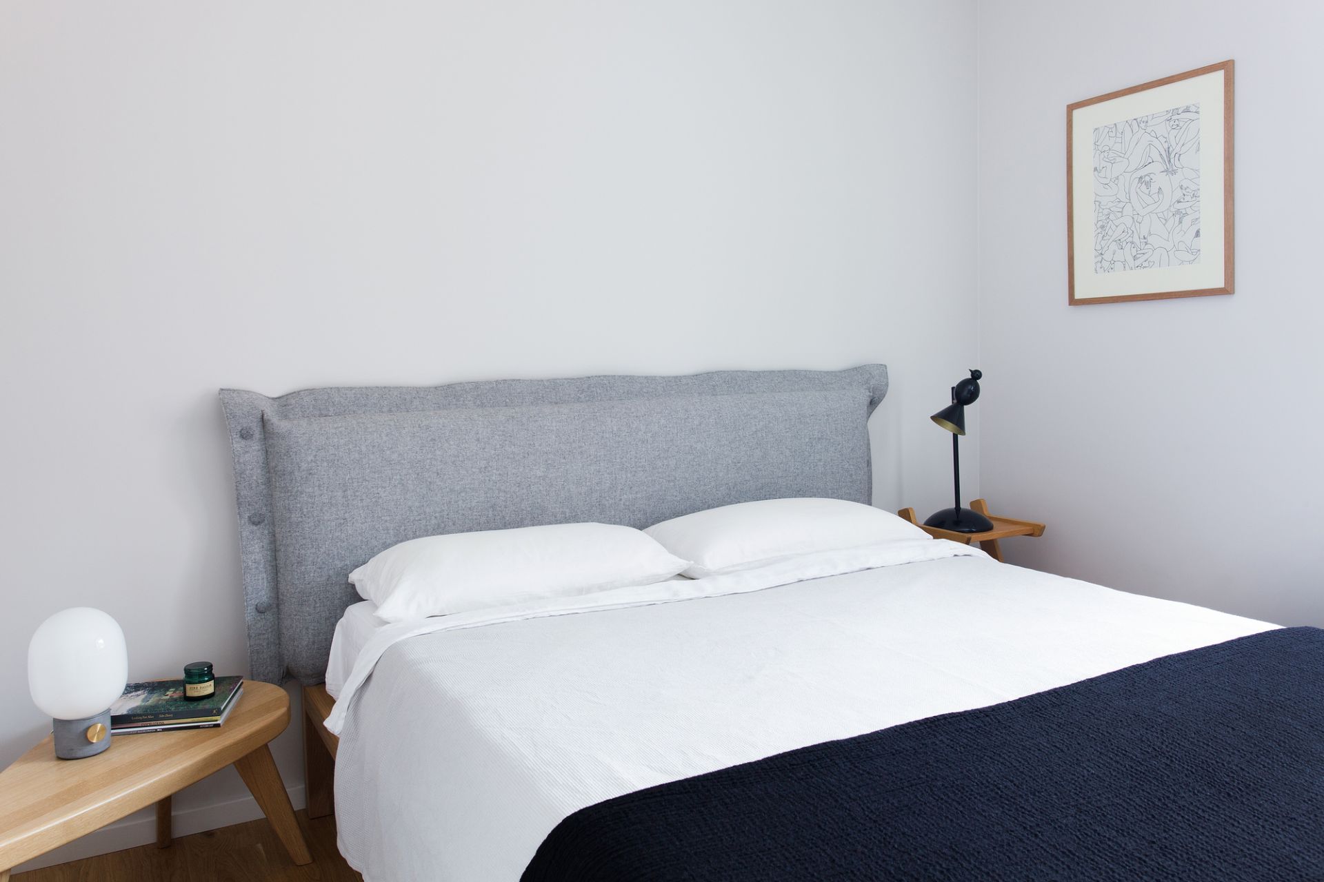 Housse de lit pur pour tête de lit 180 x 200 cm Velito gris clair Hans Hansen