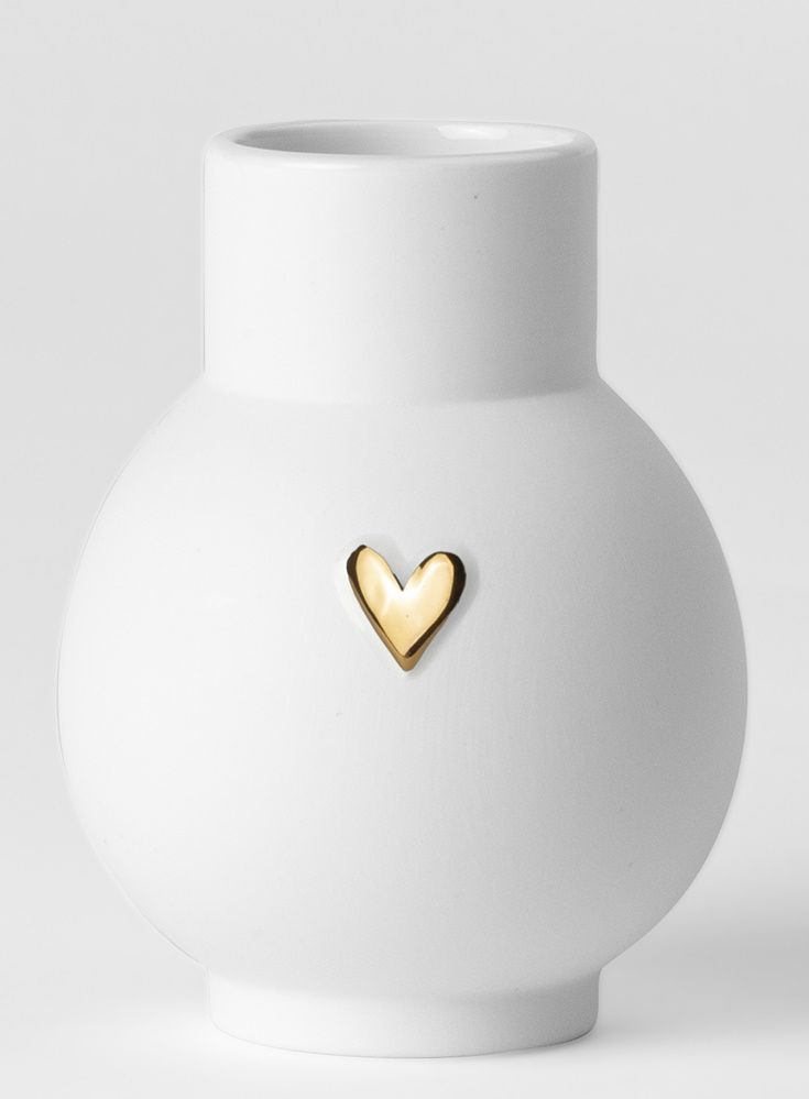 Lovely Mini vase boule coeur or Roues