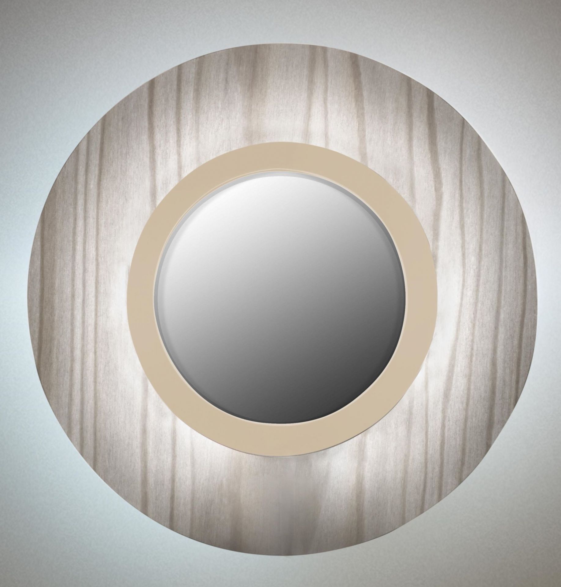 Lens LED Applique Murale Round Metal Ring in Blanc Ivory Gris LZF Lamps 