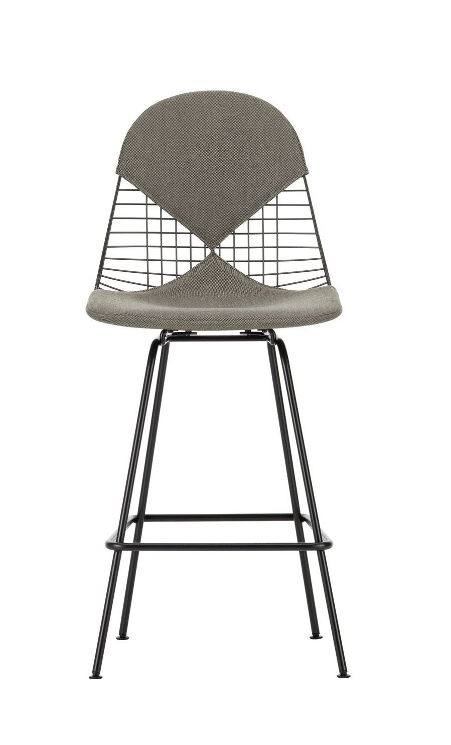 Eames Wire Bar Stool Tabouret de bar moyen avec assise et dossier rembourrés Vitra  
