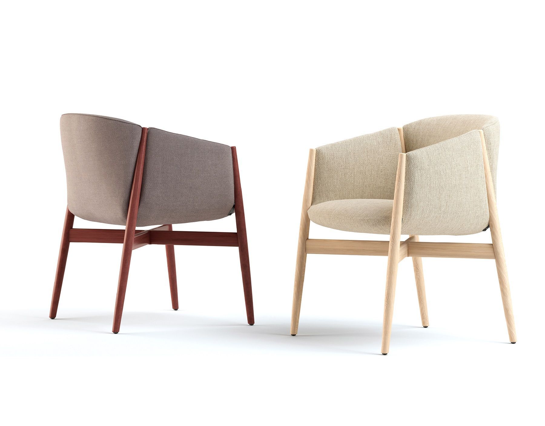 Chaise Kagu avec accoudoirs piètement bois Cor