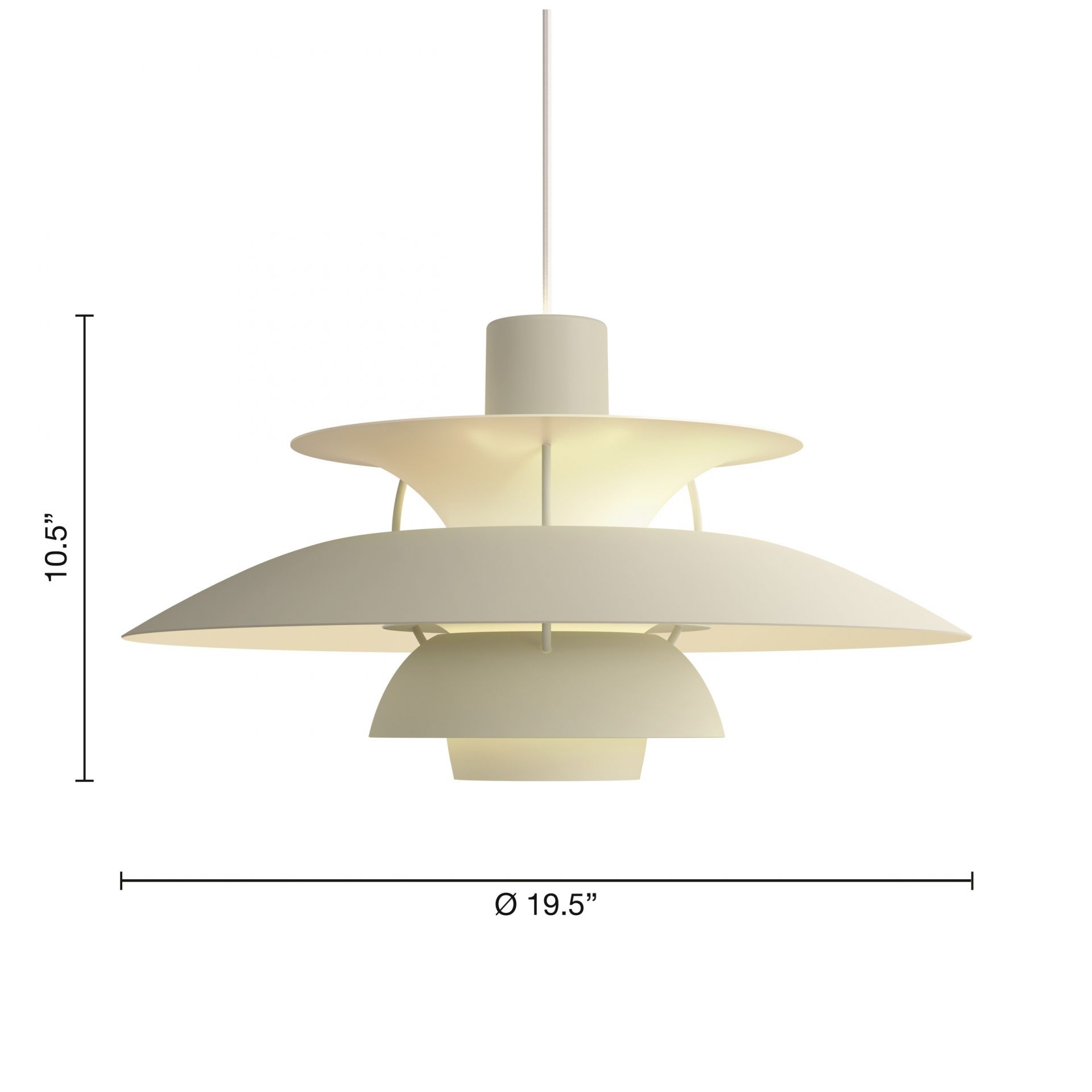 PH 5 Monochrome Lampe suspension Louis Poulsen Pale Pewter