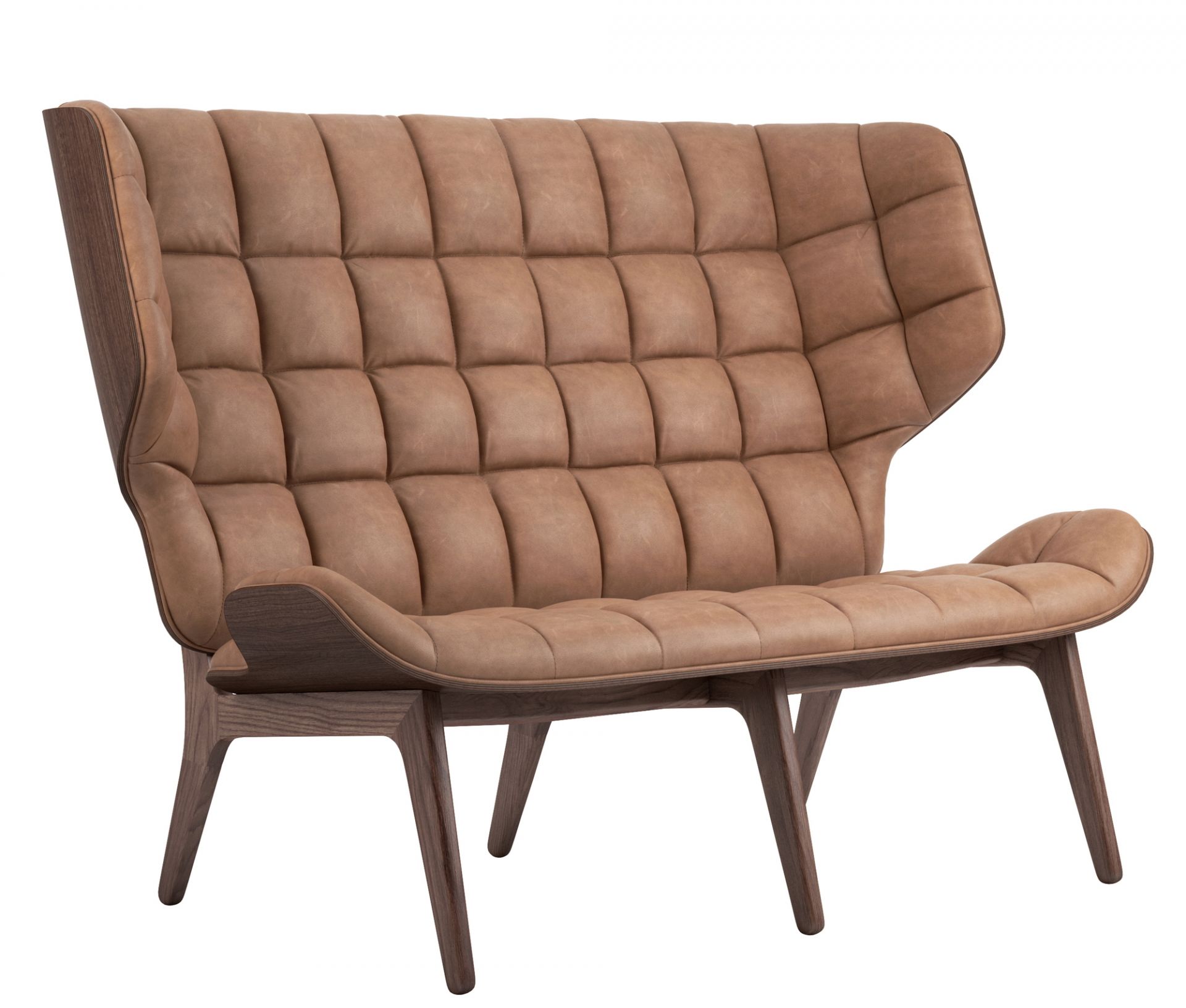 Mammoth Sofa Cuir couverture Norr11 Chêne foncé colorée Dunes Cuir Camel