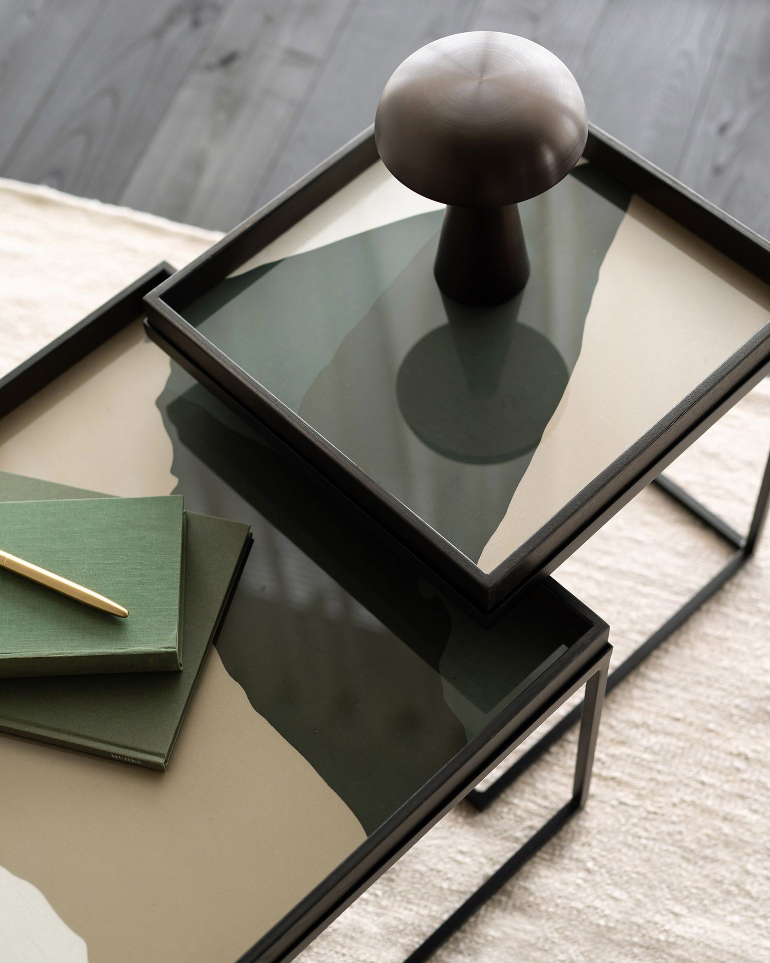 Table basse 2 pièces Noir carré S/L Ethnicraft