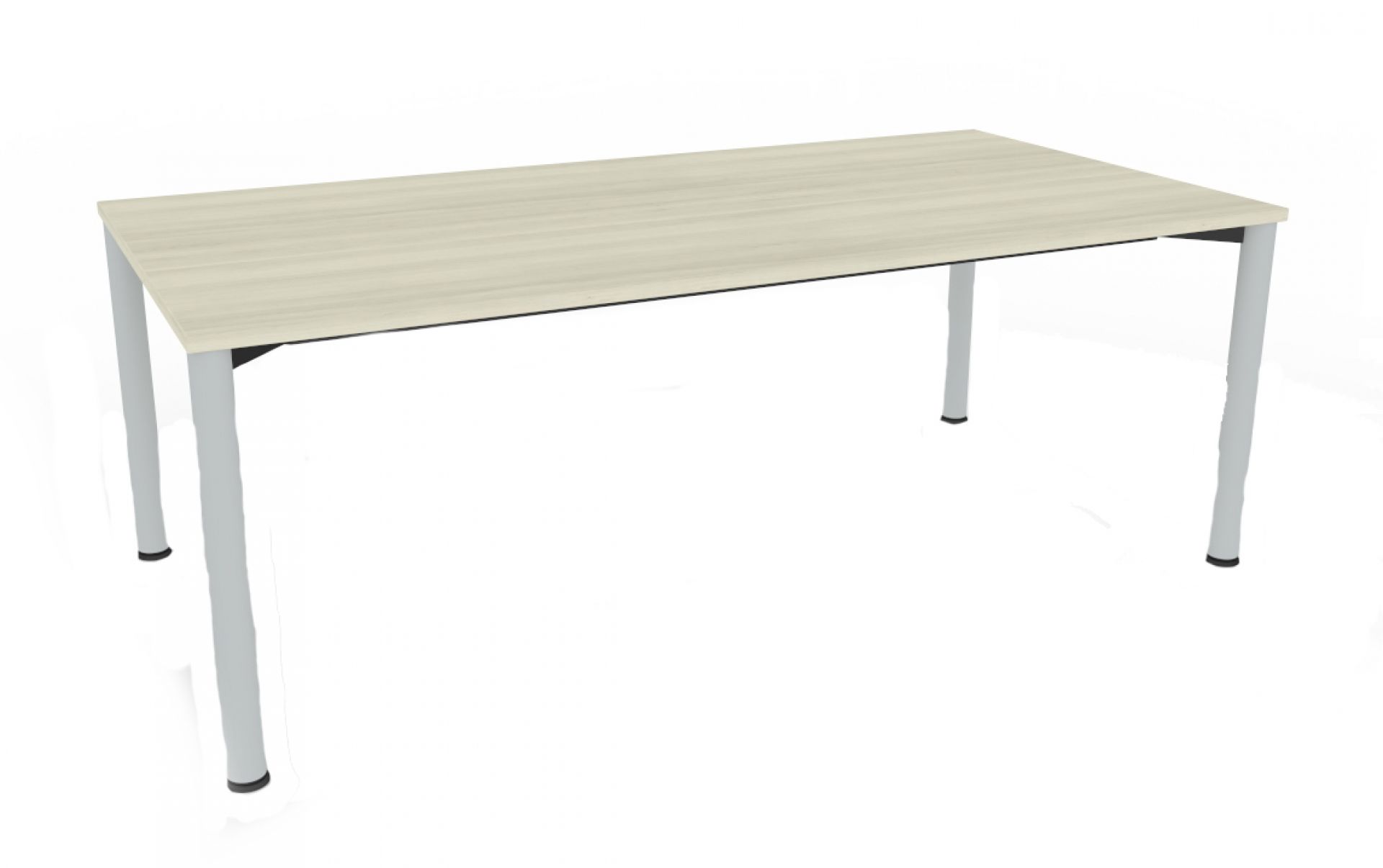 Heller Systo Tec Besprechungstisch von Palmberg mit silbernen Beinen, ideal für Konferenzräume und Büros.