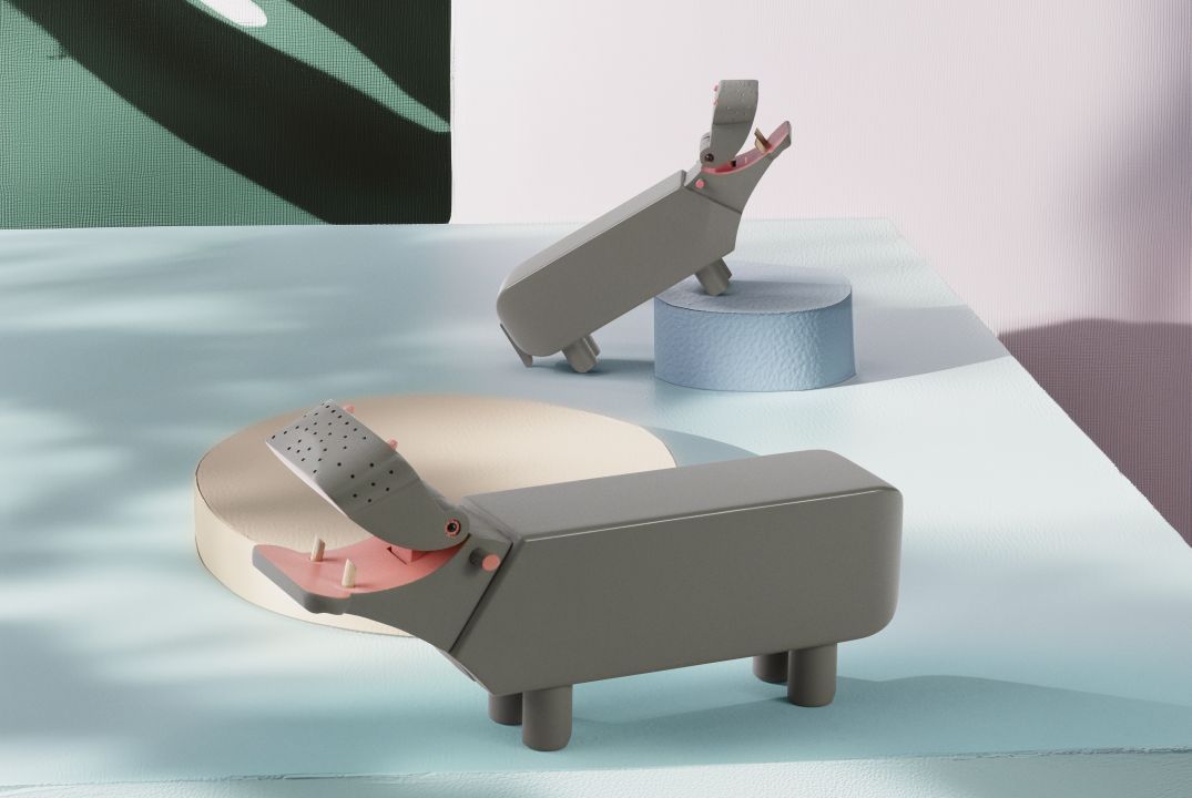 Hippopotame H9 cm gris Kay Bojesen