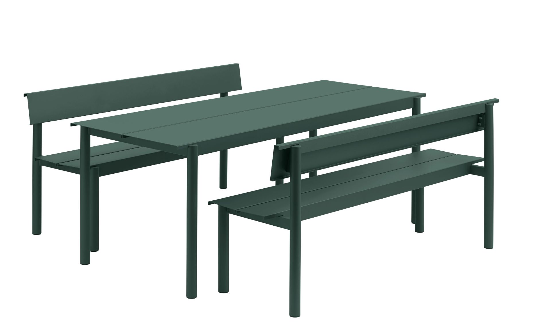 Linear Steel Bench Banc d'extérieur avec dossier 110x34 cm Muuto 