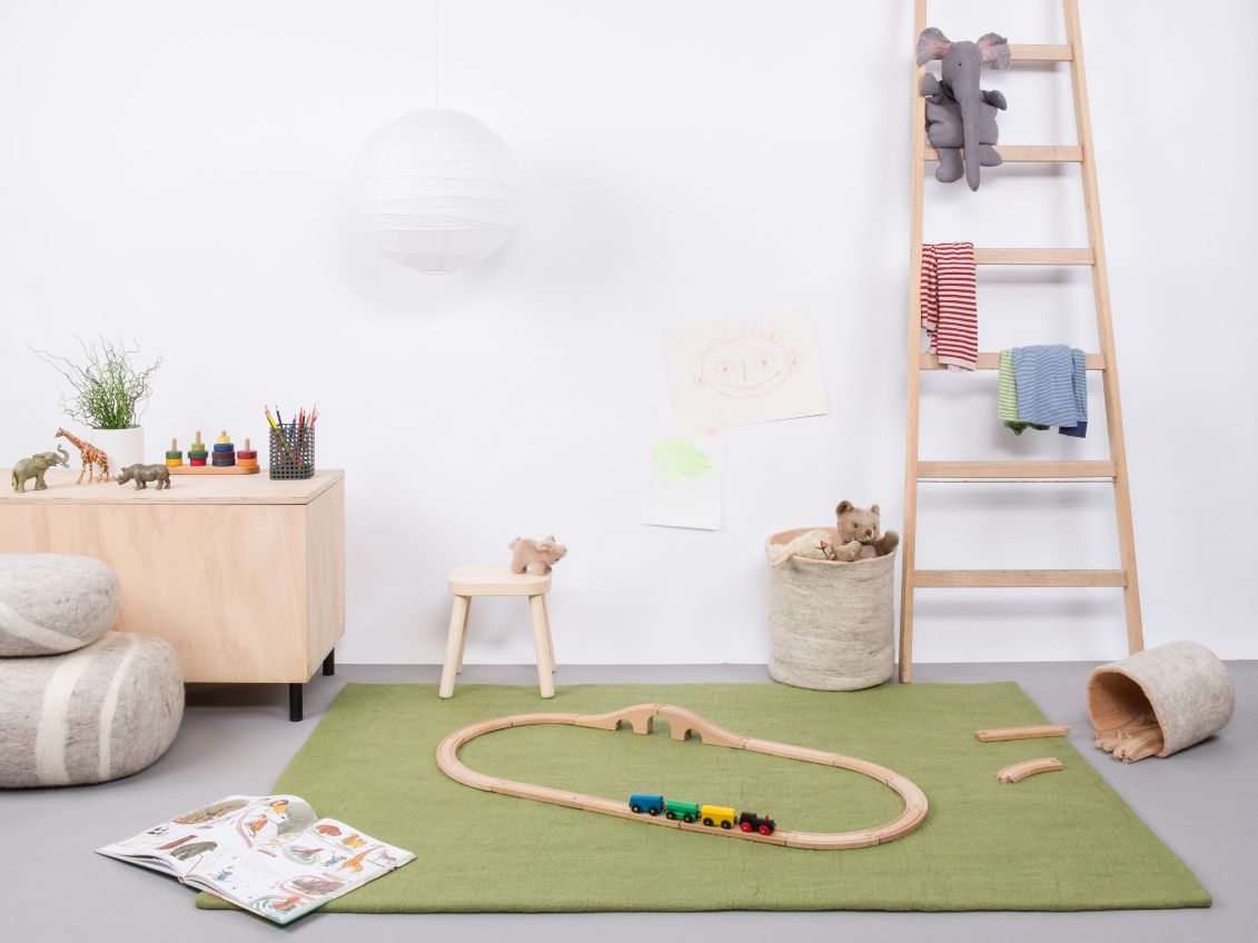Mono Rectangulaire Tapis en feutre 180 x 260 cm myfelt Kaspar (vert)