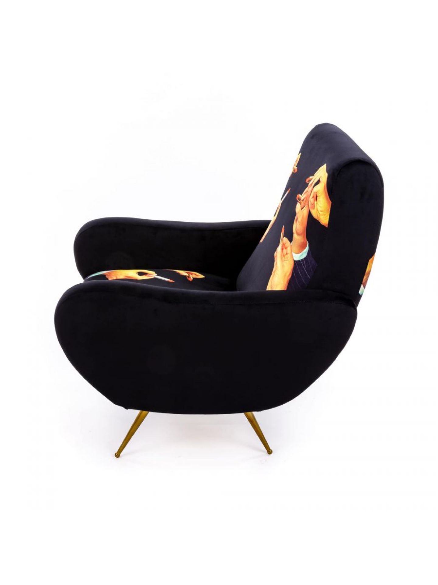 Toiletpaper fauteuil Lipsticks black Seletti