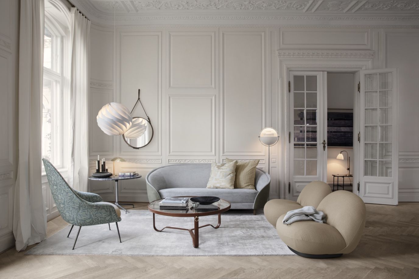 Multi-Lite Lampadaire Noir / Laiton Gubi