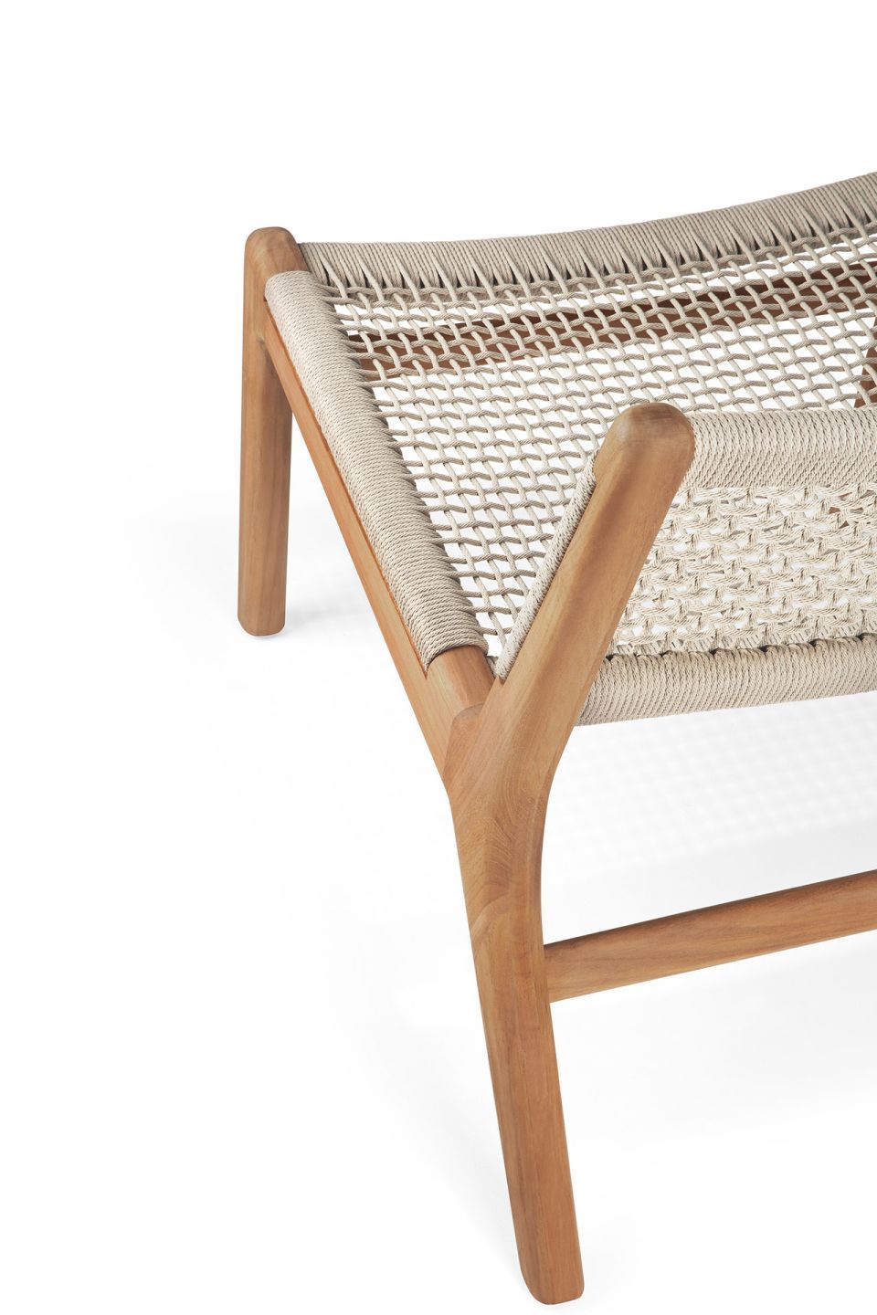 Jack Woven Fauteuil Lounge Extérieur Teck Cordon Beige Ethnicraft