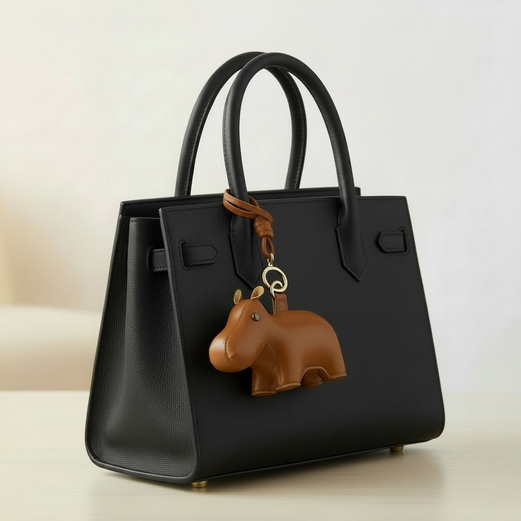 Bag Charm Pendentif de sac avec lanière Hippo Tan Züny