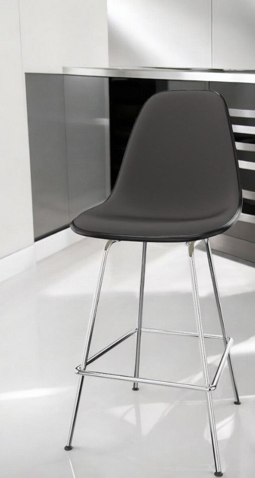 Eames Plastic Bar Stool Tabouret de bar Medium Entièrement rembourré Vitra 