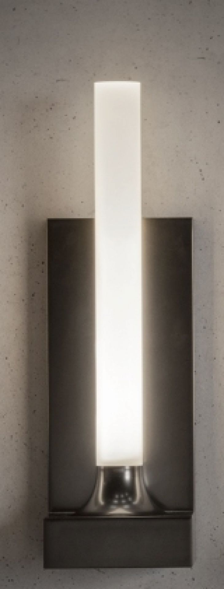 Goodnight Wandleuchte von Kartell in Titan matt: Moderne Wandlampe mit vertikalem Lichtelement.