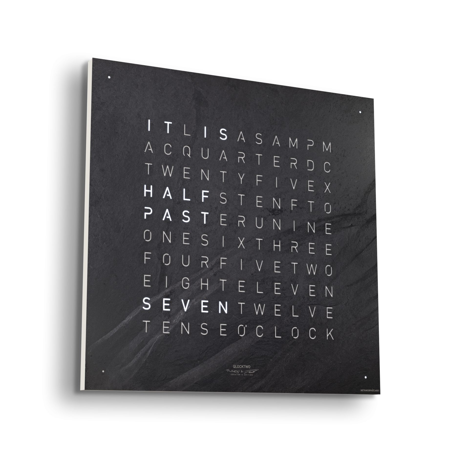 Earth 45 Creator's Edition Horloge murale / Objet temporel Anglais QLOCKTWO