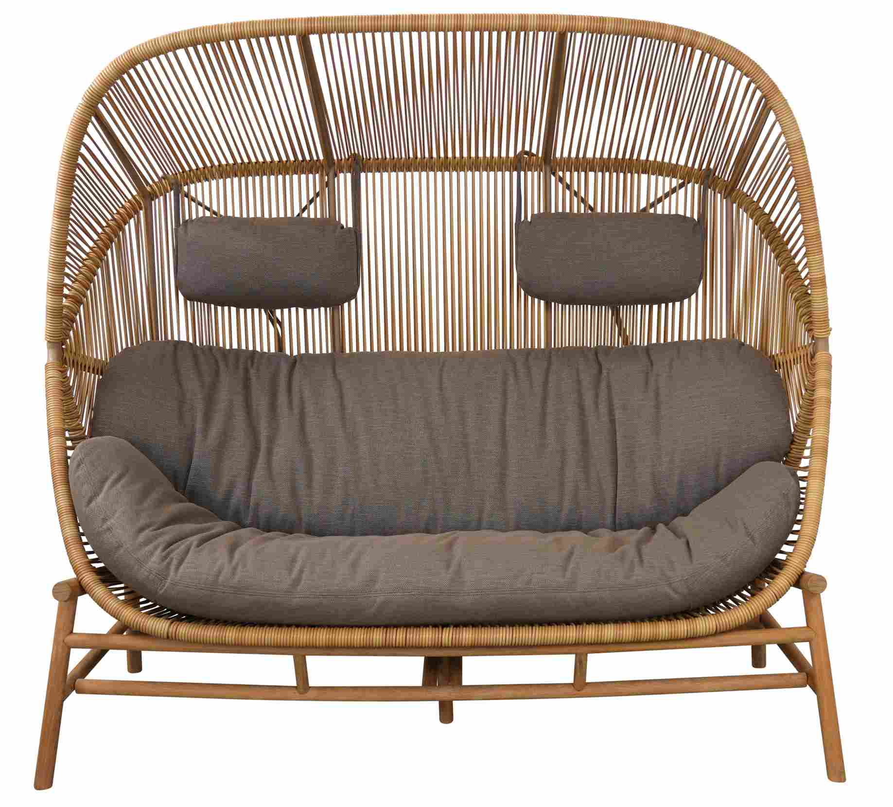 Jeu de coussins avec coussins pour la nuque pour le canapé Hive 2 places Outdoor Cane-Line Taupe