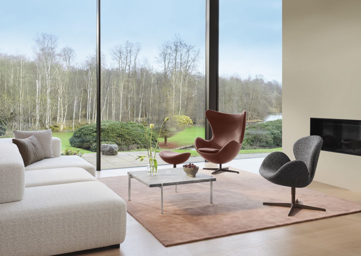 PK 61 Table basse Marbre Gris-Blanc Fritz Hansen Modèle anniversaire