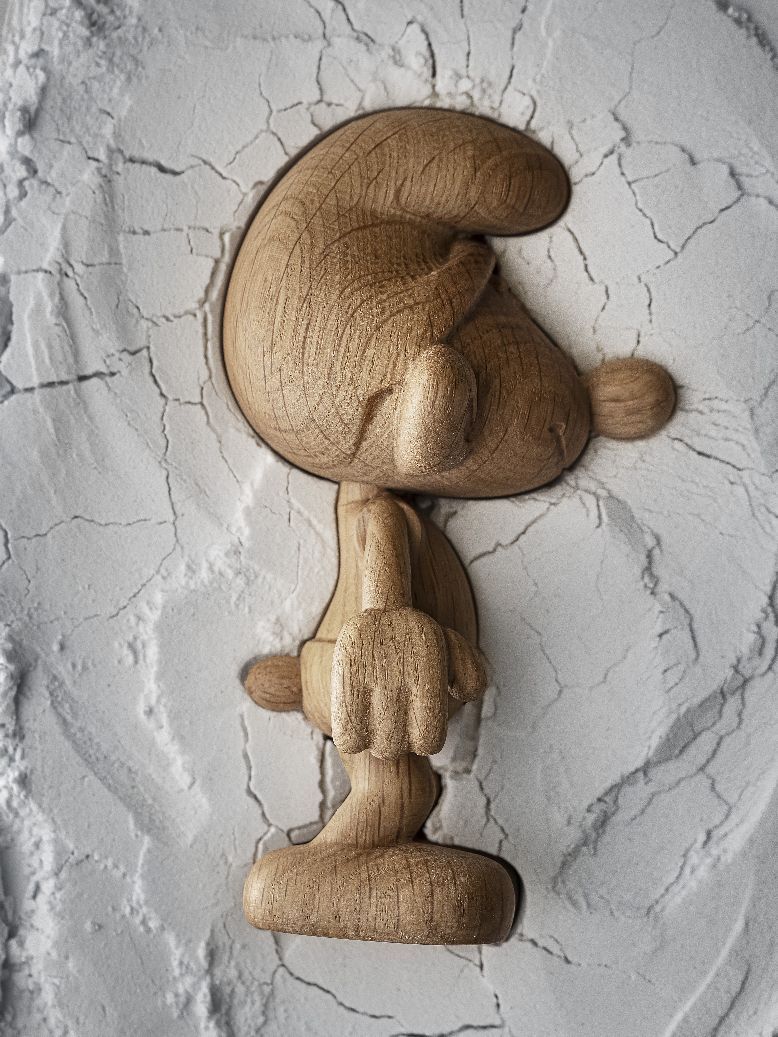 Petite figurine en bois Schtroumpf Boyhood