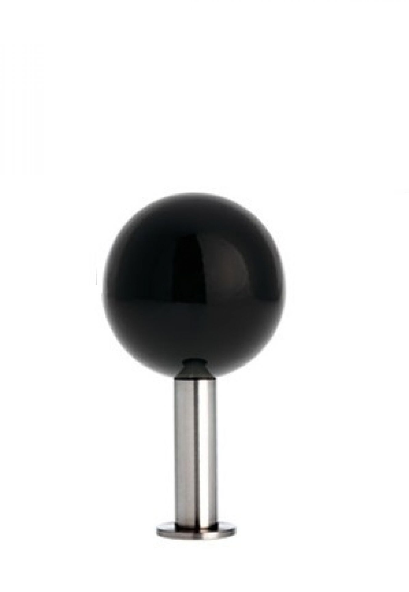 Schwarzer Dots Wandhaken von Schönbuch: Moderner Kleiderhaken mit runder Kugel und Metallhalterung.