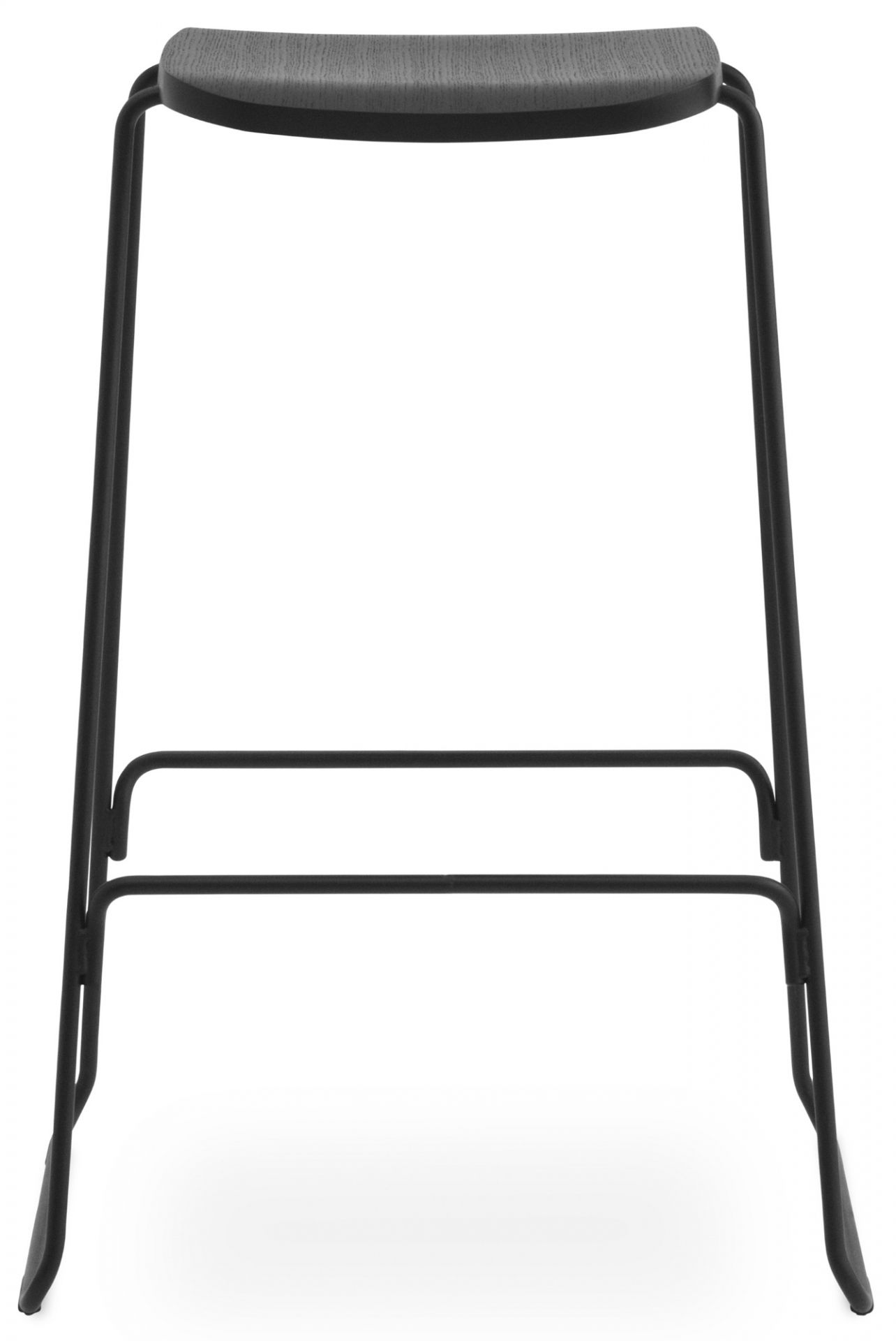 Just Barstool Barhocker Normann Copenhagen-schwarz/schwarz-mit Lehne, 75 cm