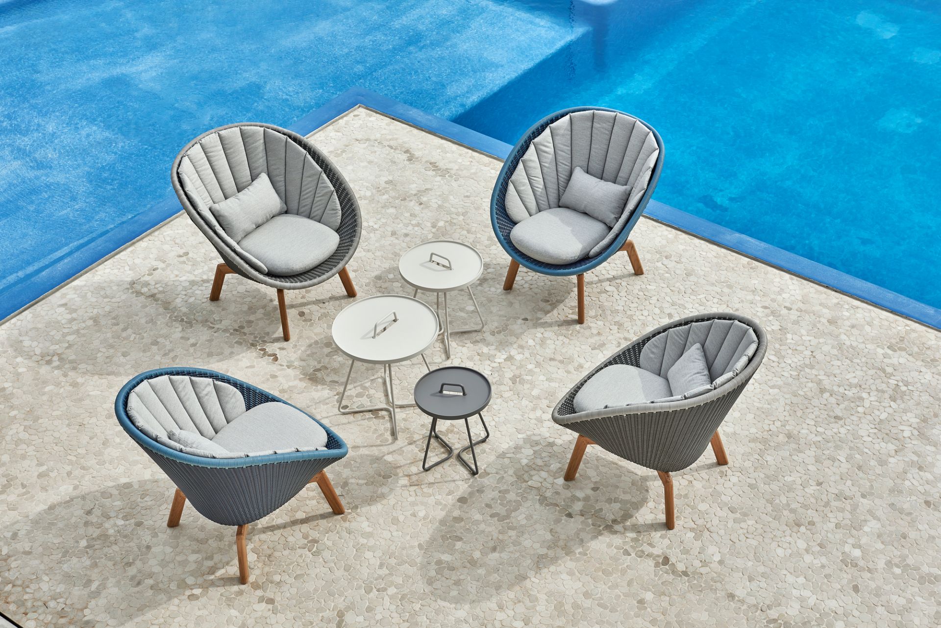 Peacock Outdoor Chaise longue Fibre Cane-Line gris