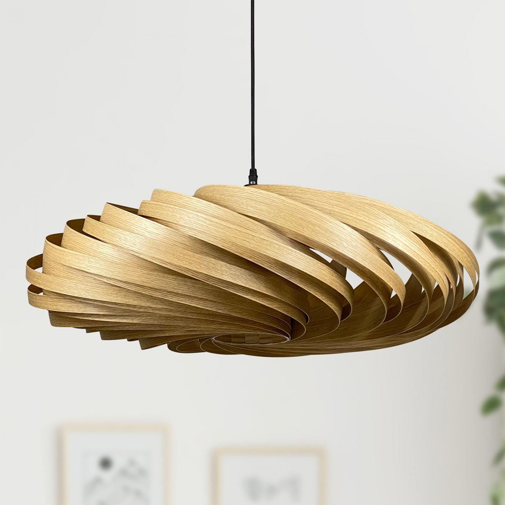 Veneria Lampe à suspendre Ø70 cm Chêne Gofurnit