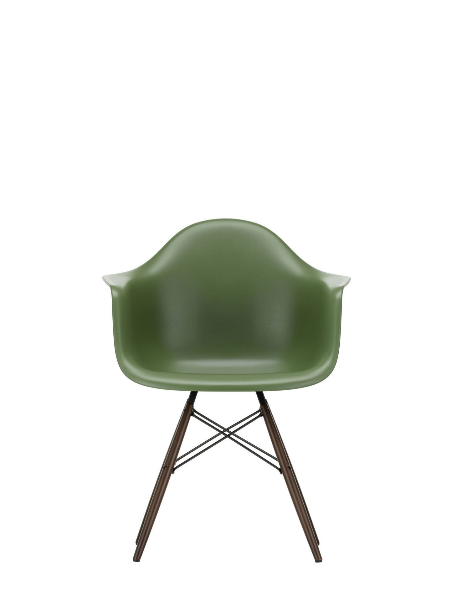 Eames Plastic Arm Chair DAW Chaise Vitra Érable jaunâtre - Granite gris