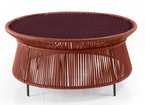 Caribe Chic Low Side Table Table d'appoint Cuivre / Noir-Rouge / Noir Outdoor ames OFFRE SPECIALE
