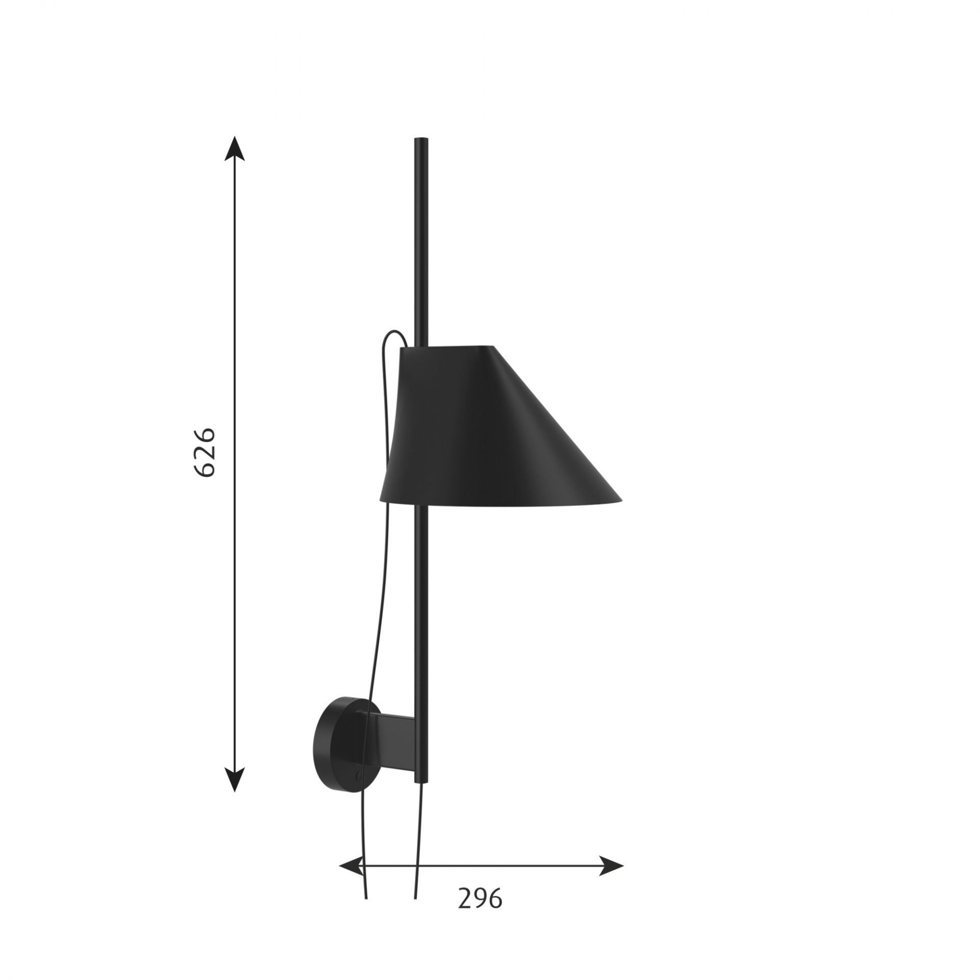 Yuh LED Lampe murale Louis Poulsen Noir