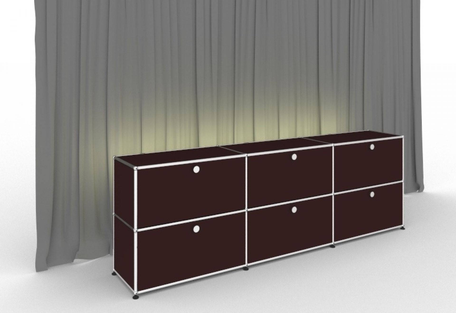 E Sideboard illuminé 6 portes pliantes brun USM Haller