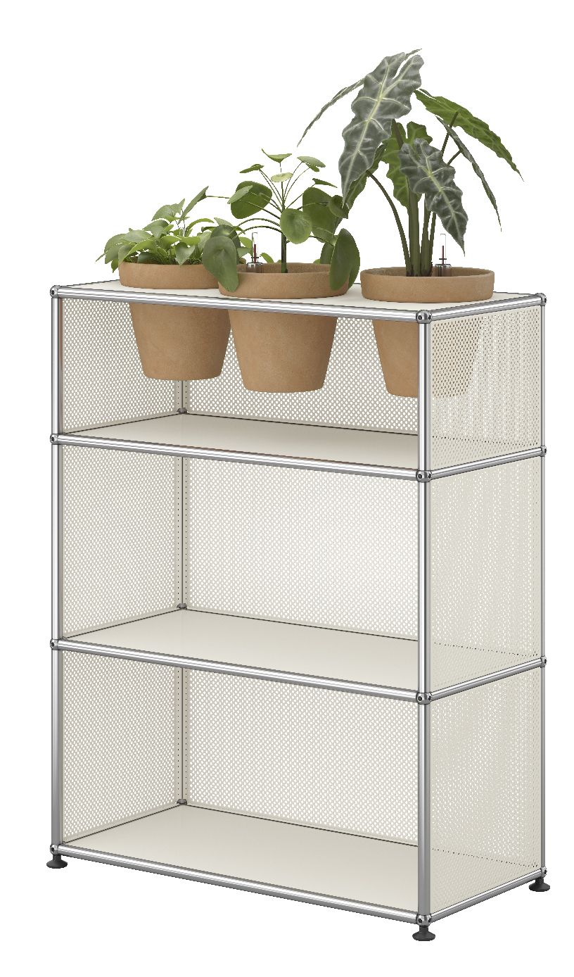 Buffet USM Haller M56 avec accessoires pour plantes - Blanc pur